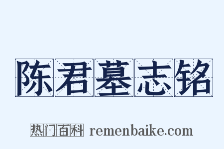 陈君墓志铭是什么意思的图片